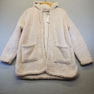 Knapp Studio Sherpa Hooded Cardigan 2XL NWT Cozycore Neutral Teddy Shacket